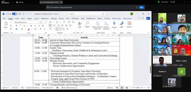 ดร.พันธรักษ์ ผูกพันธุ์ ผู้ช่วยอธิการบดี มหาวิทยาลัยสวนดุสิต เป็นประธานในการประชุมเตรียมความพร้อมในการต้อนรับคณะศึกษาดูงานจากมหาวิทยาลัย Universitas Pendidikan Indonesia (Indonesia University of Education)