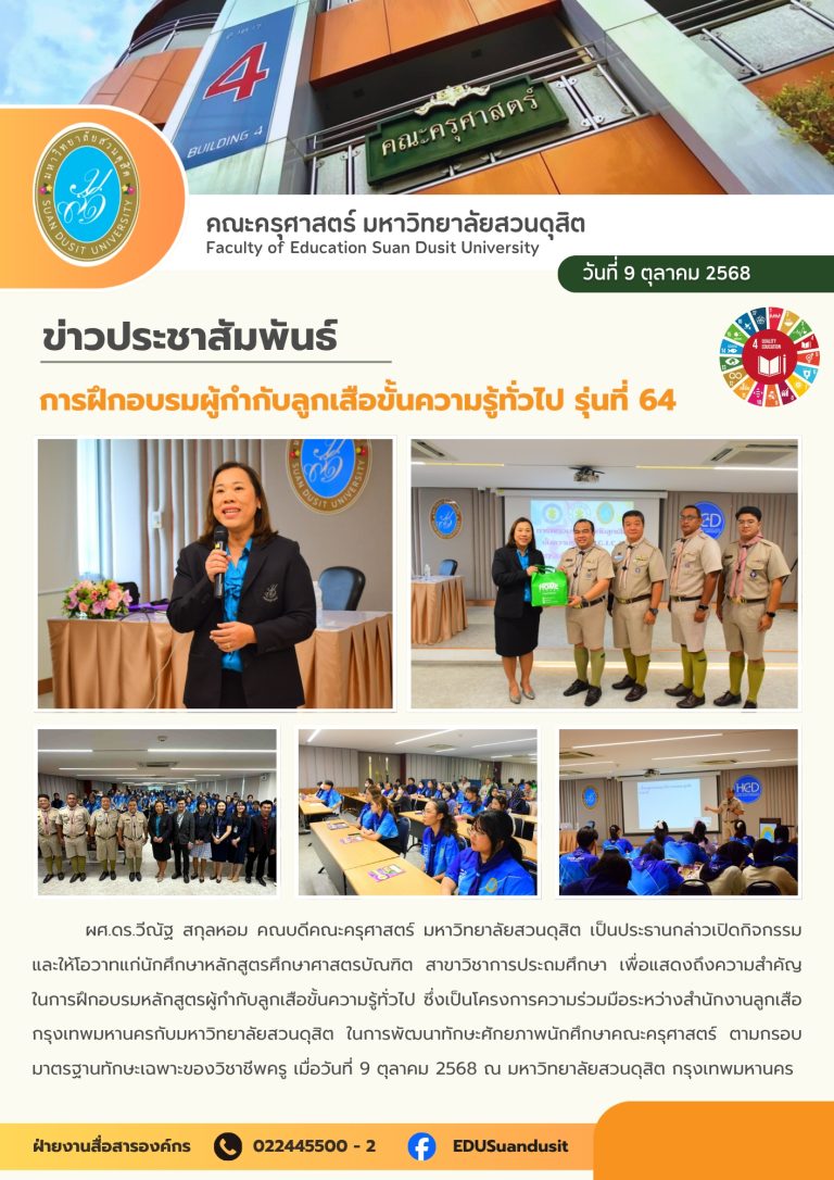 9 ต.ค. 2568 – การฝึกอบรมผู้กำกับลูกเสือขั้นความรู้ทั่วไป รุ่นที่ 64